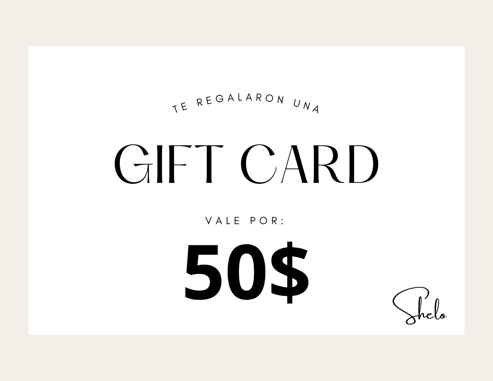 Tarjeta de Regalo - SHELO