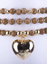Set de 3 Pulseras de Cuentas de Cristal Topo y charm de Corazón Laminado en Oro. Un accesorio atemporal y elegante.