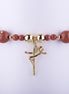Pulsera Fe mujer, Dije Fe dorado, Regalos cristianos elegantes, Goldstone faith bracelet.