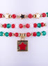 pulsera estrella navidad, joyería estrella roja, accesorios nochevieja, christmas star bracelet, regalo navidad mujer barato.