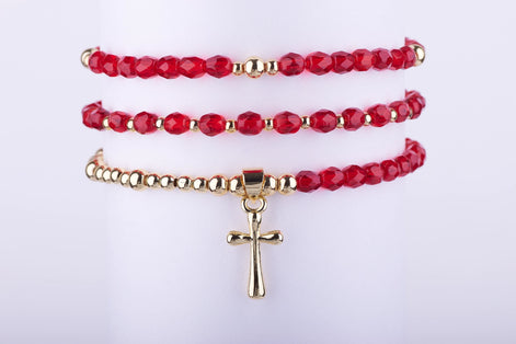 Pulsera roja, pulsera de protección, mal de ojo jewelry, pulsera cruz mujer.

Hilo rojo del destino (aunque son cuentas, la intención es la misma), amuleto de la suerte, regalo religioso mujer.