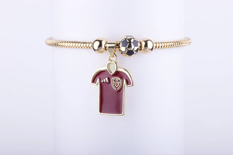 Pulsera Camiseta Vinotinto y Balón - Joyería Fútbol Minimalista