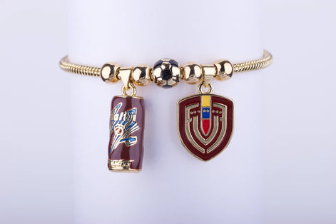 Pulsera Vinotinto - Escudo, Balón y Malta Polar - Joyería para Fans