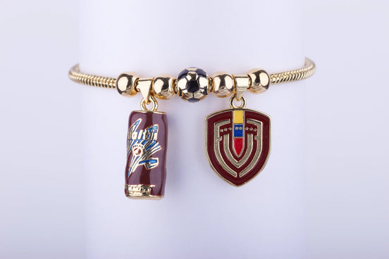 Pulsera Vinotinto - Escudo, Balón y Malta Polar - Joyería para Fans